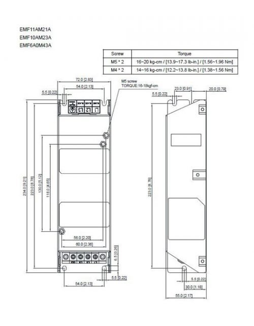 emf10am23a-EMC-Filter-Delta-AC-Drive-Diagram